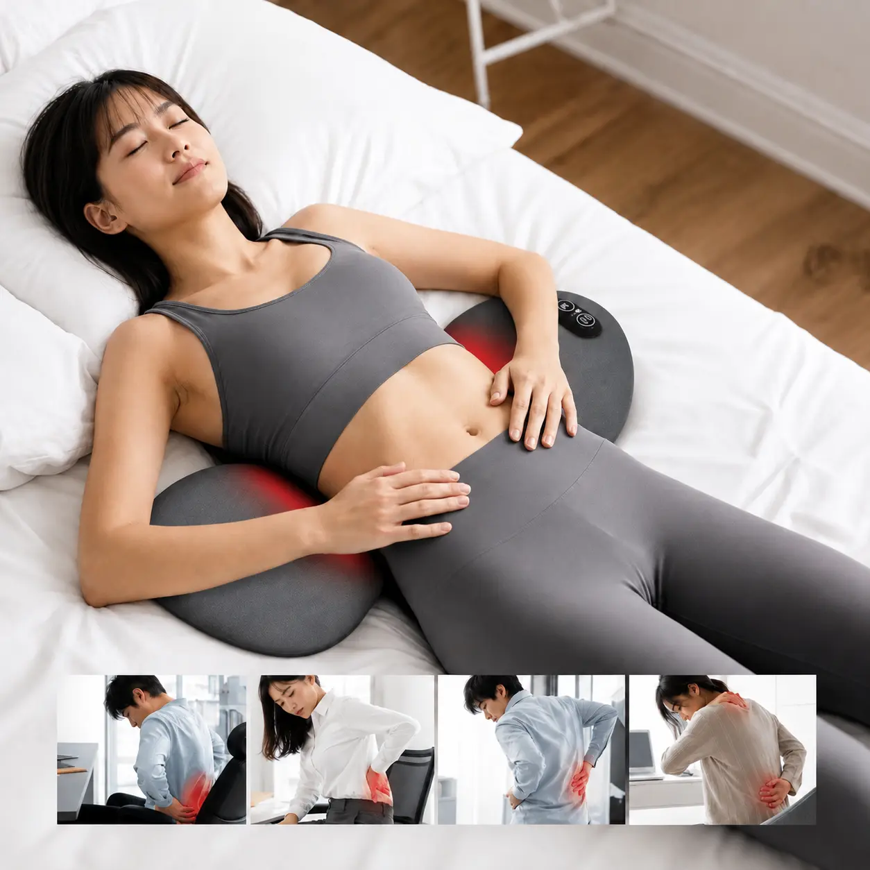 横向きでSpinePod™を使っている女性